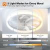 image:imageaddlon Ceiling Fans with Lights and Remote 24 Low Profile Ceiling Fans 30006000K Dimmable Modern Flush Mount LED Fan Light Fandelier Ceiling Fan for Bedroom Kitchen Living Room WhiteWhite