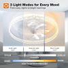 image:imageaddlon Ceiling Fans with Lights and Remote 24 Low Profile Ceiling Fans 30006000K Dimmable Modern Flush Mount LED Fan Light Fandelier Ceiling Fan for Bedroom Kitchen Living Room BlackWhite  Crystal