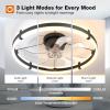 image:imageaddlon Ceiling Fans with Lights and Remote 24 Low Profile Ceiling Fans 30006000K Dimmable Modern Flush Mount LED Fan Light Fandelier Ceiling Fan for Bedroom Kitchen Living Room WhiteBlack
