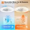 image:imageaddlon Ceiling Fans with Lights and Remote 24 Low Profile Ceiling Fans 30006000K Dimmable Modern Flush Mount LED Fan Light Fandelier Ceiling Fan for Bedroom Kitchen Living Room WhiteWhite  Striped