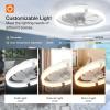 image:imageaddlon Ceiling Fans with Lights and Remote 24 Low Profile Ceiling Fans 30006000K Dimmable Modern Flush Mount LED Fan Light Fandelier Ceiling Fan for Bedroom Kitchen Living Room WhiteWhite