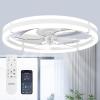 image:imageaddlon Ceiling Fans with Lights and Remote 24 Low Profile Ceiling Fans 30006000K Dimmable Modern Flush Mount LED Fan Light Fandelier Ceiling Fan for Bedroom Kitchen Living Room WhiteWhite