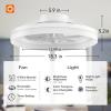 image:imageaddlon Ceiling Fans with Lights and Remote 24 Low Profile Ceiling Fans 30006000K Dimmable Modern Flush Mount LED Fan Light Fandelier Ceiling Fan for Bedroom Kitchen Living Room WhiteWhite