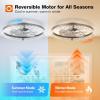 image:imageaddlon Ceiling Fans with Lights and Remote 24 Low Profile Ceiling Fans 30006000K Dimmable Modern Flush Mount LED Fan Light Fandelier Ceiling Fan for Bedroom Kitchen Living Room BlackBlack  Crystal