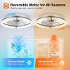 image:imageaddlon Ceiling Fans with Lights and Remote 24 Low Profile Ceiling Fans 30006000K Dimmable Modern Flush Mount LED Fan Light Fandelier Ceiling Fan for Bedroom Kitchen Living Room WhiteBlack  Striped