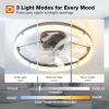 image:imageaddlon Ceiling Fans with Lights and Remote 24 Low Profile Ceiling Fans 30006000K Dimmable Modern Flush Mount LED Fan Light Fandelier Ceiling Fan for Bedroom Kitchen Living Room WhiteBlack