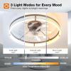 image:imageaddlon Ceiling Fans with Lights and Remote 24 Low Profile Ceiling Fans 30006000K Dimmable Modern Flush Mount LED Fan Light Fandelier Ceiling Fan for Bedroom Kitchen Living Room WhiteBlack  Striped