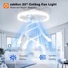 image:imageaddlon Ceiling Fans with Lights and Remote 24 Low Profile Ceiling Fans 30006000K Dimmable Modern Flush Mount LED Fan Light Fandelier Ceiling Fan for Bedroom Kitchen Living Room WhiteWhite