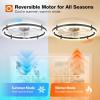 image:imageaddlon Ceiling Fans with Lights and Remote 24 Low Profile Ceiling Fans 30006000K Dimmable Modern Flush Mount LED Fan Light Fandelier Ceiling Fan for Bedroom Kitchen Living Room WhiteBlack