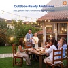 image:imageaddlon 100FT LED Outdoor String Lights with APP Control Waterproof Patio Lights with Shatterproof ST38 Bulbs Dimmable Outside Hanging Light Connectable for Porch Backyard Bristo Garden100FT50 Sockets