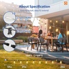 image:imageaddlon 100FT LED Outdoor String Lights with APP Control Waterproof Patio Lights with Shatterproof ST38 Bulbs Dimmable Outside Hanging Light Connectable for Porch Backyard Bristo Garden100FTSmart