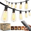 image:imageaddlon 100FT LED Outdoor String Lights with APP Control Waterproof Patio Lights with Shatterproof ST38 Bulbs Dimmable Outside Hanging Light Connectable for Porch Backyard Bristo Garden100FT50 Sockets
