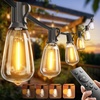 image:imageaddlon 100FT LED Outdoor String Lights with APP Control Waterproof Patio Lights with Shatterproof ST38 Bulbs Dimmable Outside Hanging Light Connectable for Porch Backyard Bristo Garden100FT30 Sockets