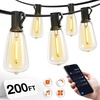 image:imageaddlon 196FT Outdoor String Lights for Outside with APP Control Waterproof Patio Lights with Plastic ST38 LED Edison Bulbs Outdoor Lighting Extra Long for Backyard Bistro Porch Garden Pergola Party196FTSmart