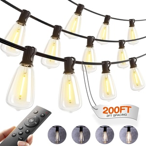 image:imageaddlon 196FT Outdoor String Lights for Outside with APP Control Waterproof Patio Lights with Plastic ST38 LED Edison Bulbs Outdoor Lighting Extra Long for Backyard Bistro Porch Garden Pergola Party200FT100 Sockets