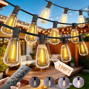image:imageaddlon 196FT Outdoor String Lights for Outside with APP Control Waterproof Patio Lights with Plastic ST38 LED Edison Bulbs Outdoor Lighting Extra Long for Backyard Bistro Porch Garden Pergola Party198FT