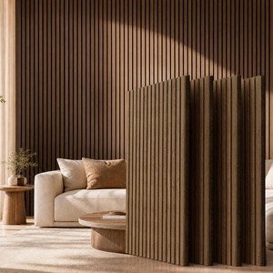 image:imageaddlon Wood Wall Panels for Wall 4 Pack 472 x 236 Acoustic Wall Panels Wood Slat Acoustic Panels for Noise Cancelling and Decoration Living Room Bedroom Office Walnut