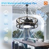 image:imageaddlon 20 Inch Outdoor Ceiling Fans with Lights IP65 Waterproof Plug in Caged Hanging Fan for Gazebo Remote Control 3 CCT 6 Speeds Reversible Outdoor Fan for Patio Pergola PorchBlack Brushed Gold
