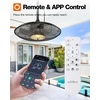 image:imageaddlon 20 Inch Outdoor Ceiling Fans with Lights IP65 Waterproof Plug in Caged Hanging Fan for Gazebo Remote Control 3 CCT 6 Speeds Reversible Outdoor Fan for Patio Pergola PorchMatte Black