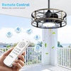 image:imageaddlon 20 Inch Outdoor Ceiling Fans with Lights IP65 Waterproof Plug in Caged Hanging Fan for Gazebo Remote Control 3 CCT 6 Speeds Reversible Outdoor Fan for Patio Pergola PorchBlack Brushed Gold