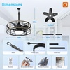 image:imageaddlon 20 Inch Outdoor Ceiling Fans with Lights IP65 Waterproof Plug in Caged Hanging Fan for Gazebo Remote Control 3 CCT 6 Speeds Reversible Outdoor Fan for Patio Pergola PorchBlack Brushed Gold