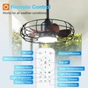 image:imageaddlon 20 Inch Outdoor Ceiling Fans with Lights IP65 Waterproof Plug in Caged Hanging Fan for Gazebo Remote Control 3 CCT 6 Speeds Reversible Outdoor Fan for Patio Pergola PorchBronze