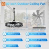 image:imageaddlon 20 Inch Outdoor Ceiling Fans with Lights IP65 Waterproof Plug in Caged Hanging Fan for Gazebo Remote Control 3 CCT 6 Speeds Reversible Outdoor Fan for Patio Pergola PorchGraphite Black