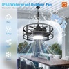 image:imageaddlon 20 Inch Outdoor Ceiling Fans with Lights IP65 Waterproof Plug in Caged Hanging Fan for Gazebo Remote Control 3 CCT 6 Speeds Reversible Outdoor Fan for Patio Pergola PorchBlack