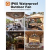 image:imageaddlon 20 Inch Outdoor Ceiling Fans with Lights IP65 Waterproof Plug in Caged Hanging Fan for Gazebo Remote Control 3 CCT 6 Speeds Reversible Outdoor Fan for Patio Pergola PorchMatte Black