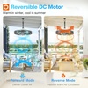 image:imageaddlon 20 Inch Outdoor Ceiling Fans with Lights IP65 Waterproof Plug in Caged Hanging Fan for Gazebo Remote Control 3 CCT 6 Speeds Reversible Outdoor Fan for Patio Pergola PorchGraphite Black