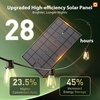 image:imageaddlon 150FT1446 Solar String Lights Outdoor with Remote LongLasting Waterproof Patio Lights Dimmable amp Timable Hanging Solar Light with 45 LED Bulbs for Outside Yard Garden Camping Gazebo1926FT64 Sockets