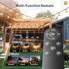 image:imageaddlon 150FT1446 Solar String Lights Outdoor with Remote LongLasting Waterproof Patio Lights Dimmable amp Timable Hanging Solar Light with 45 LED Bulbs for Outside Yard Garden Camping Gazebo966FT32 Sockets