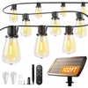 image:imageaddlon 150FT1446 Solar String Lights Outdoor with Remote LongLasting Waterproof Patio Lights Dimmable amp Timable Hanging Solar Light with 45 LED Bulbs for Outside Yard Garden Camping Gazebo966FT48 Sockets