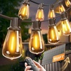 image:imageaddlon 150FT1446 Solar String Lights Outdoor with Remote LongLasting Waterproof Patio Lights Dimmable amp Timable Hanging Solar Light with 45 LED Bulbs for Outside Yard Garden Camping Gazebo1446FT45 Sockets