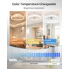 image:imageaddlon 2 Pack Ceiling Fans with Lights and Remote 20 Low Profile Ceiling Fans 30006000K Dimmable Modern Flush Mount LED Fan Light Fandelier Ceiling Fan for Bedroom Kitchen Living RoomWhite  Starry