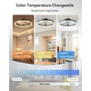 image:imageaddlon 2 Pack Ceiling Fans with Lights and Remote 20 Low Profile Ceiling Fans 30006000K Dimmable Modern Flush Mount LED Fan Light Fandelier Ceiling Fan for Bedroom Kitchen Living RoomBlack  Starry