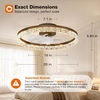 image:imageaddlon 2 Pack Ceiling Fans with Lights and Remote 20 Low Profile Ceiling Fans 30006000K Dimmable Modern Flush Mount LED Fan Light Fandelier Ceiling Fan for Bedroom Kitchen Living RoomBlack