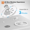 image:imageaddlon 2 Pack Ceiling Fans with Lights and Remote 20 Low Profile Ceiling Fans 30006000K Dimmable Modern Flush Mount LED Fan Light Fandelier Ceiling Fan for Bedroom Kitchen Living RoomWhite  Frosted