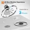 image:imageaddlon 2 Pack Ceiling Fans with Lights and Remote 20 Low Profile Ceiling Fans 30006000K Dimmable Modern Flush Mount LED Fan Light Fandelier Ceiling Fan for Bedroom Kitchen Living RoomBlack  Frosted