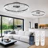image:imageaddlon 2 Pack Ceiling Fans with Lights and Remote 20 Low Profile Ceiling Fans 30006000K Dimmable Modern Flush Mount LED Fan Light Fandelier Ceiling Fan for Bedroom Kitchen Living RoomBlack
