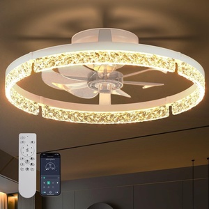 image:imageaddlon 2 Pack Ceiling Fans with Lights and Remote 20 Low Profile Ceiling Fans 30006000K Dimmable Modern Flush Mount LED Fan Light Fandelier Ceiling Fan for Bedroom Kitchen Living RoomWhite