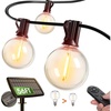 image:imageaddlon 50FT Solar String Lights for Outside G50 Waterproof with USB Port Solar Patio Lights Outdoor Solar Powered LED Bulbs 3 Light Modes for Backyard Porch Garden Market Bistro Camping56FT