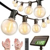 image:imageaddlon 50FT Solar String Lights for Outside G50 Waterproof with USB Port Solar Patio Lights Outdoor Solar Powered LED Bulbs 3 Light Modes for Backyard Porch Garden Market Bistro Camping50FT