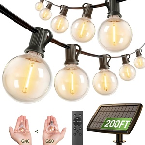 image:imageaddlon 50FT Solar String Lights for Outside G50 Waterproof with USB Port Solar Patio Lights Outdoor Solar Powered LED Bulbs 3 Light Modes for Backyard Porch Garden Market Bistro Camping200FT