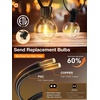 image:imageaddlon 100FT2Pack50FT Outdoor String Lights G40 Globe LED Patio Lights Waterproof with 54 Shatterproof Bulbs4 Spare ETL Dimmable Outside Hanging Lights Connectable for Yard Garden Backyard100FT50 Sockets