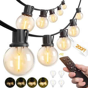 image:imageaddlon 100FT2Pack50FT Outdoor String Lights G40 Globe LED Patio Lights Waterproof with 54 Shatterproof Bulbs4 Spare ETL Dimmable Outside Hanging Lights Connectable for Yard Garden Backyard200FT