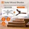 image:imageaddlon 2 Pack 52 Inch Ceiling Fans with Lights Downrod Remote Wood Black  3CCT Dimmable Light 6 Speeds Quiet Reversible DC Motor 3 Wood Blades Timer Memory IndoorCovered Outdoor areasFlush Mountno Light