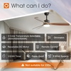 image:imageaddlon 2 Pack 52 Inch Ceiling Fans with Lights Downrod Remote Wood Black  3CCT Dimmable Light 6 Speeds Quiet Reversible DC Motor 3 Wood Blades Timer Memory IndoorCovered Outdoor areasDownrod Mount