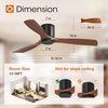 image:imageaddlon 2 Pack 52 Inch Ceiling Fans with Lights Downrod Remote Wood Black  3CCT Dimmable Light 6 Speeds Quiet Reversible DC Motor 3 Wood Blades Timer Memory IndoorCovered Outdoor areasFlush Mountno Light