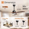 image:imageaddlon 2 Pack 52 Inch Ceiling Fans with Lights Downrod Remote Wood Black  3CCT Dimmable Light 6 Speeds Quiet Reversible DC Motor 3 Wood Blades Timer Memory IndoorCovered Outdoor areasDownrod Mount